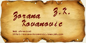 Zorana Kovanović vizit kartica